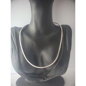 Vintage Sterling Silver .925  Omega Chain Italy Fine Metal Jewelry Costume